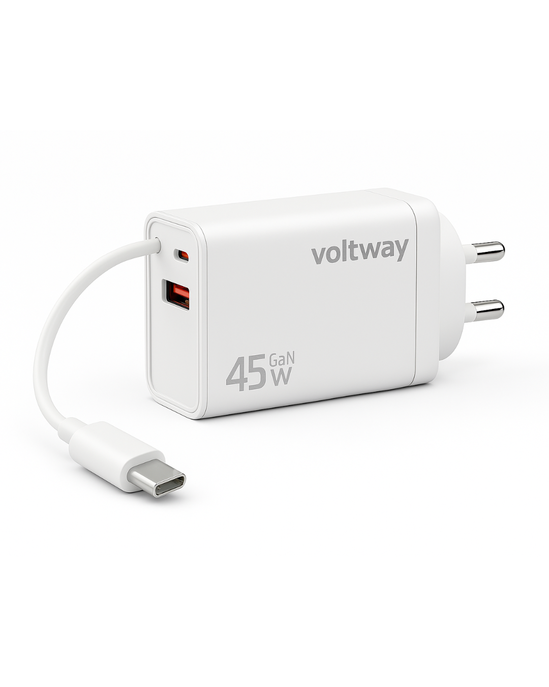 VoltWay Built-in retractable wire PD 45W GaN Fast Charger™