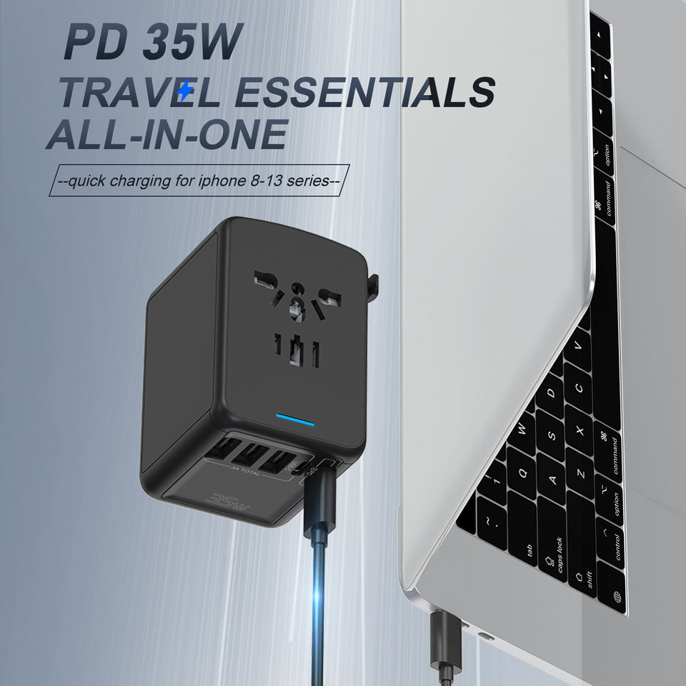 VoltWay 35W Universal Travel Adapter 3 USB and 2 Type-c PD International Converters