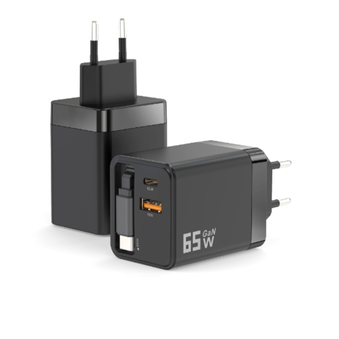 VoltWay Built-in retractable wire Smart 65W Fast Charger™