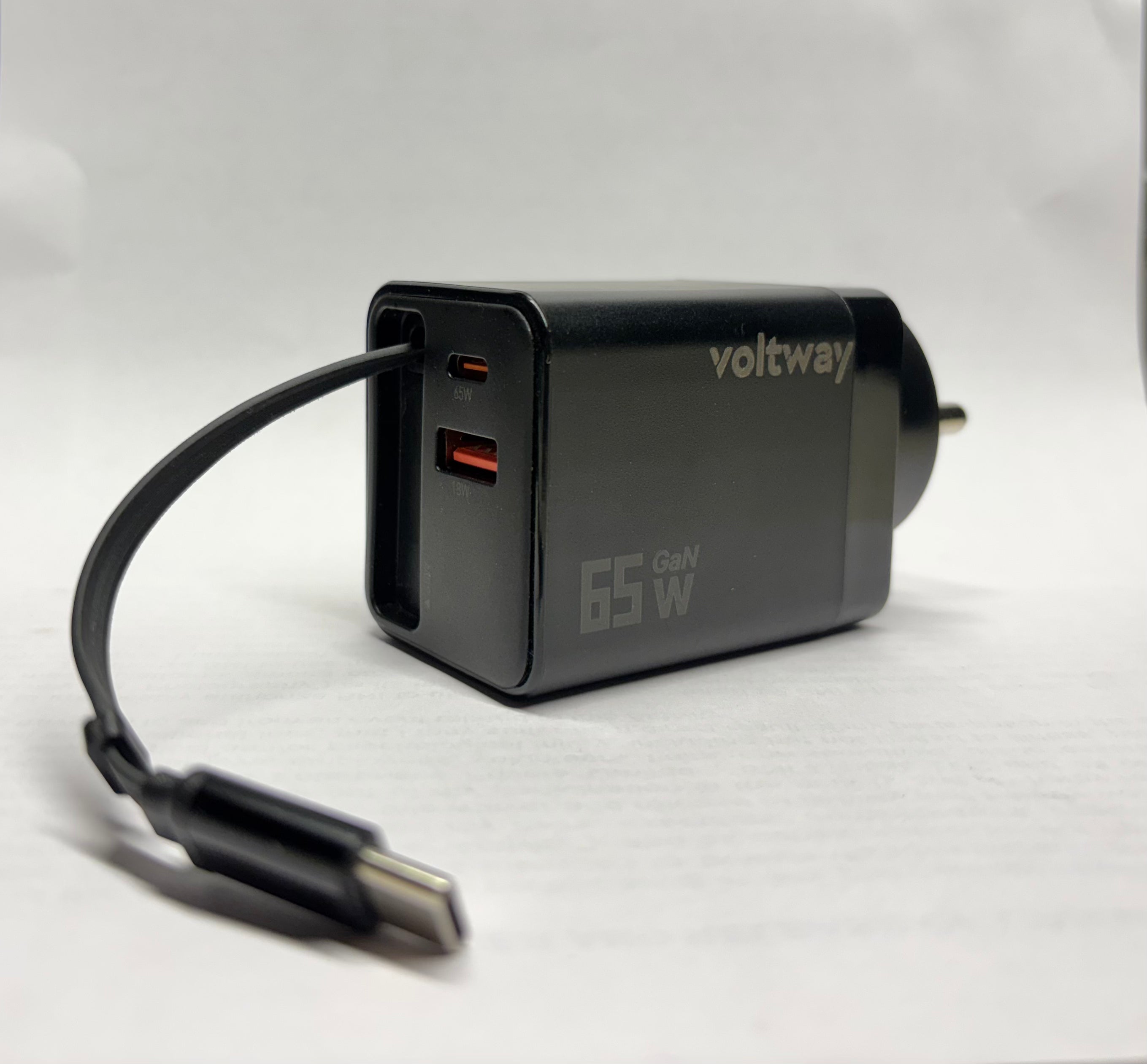 VoltWay Built-in retractable wire Smart 65W Fast Charger™