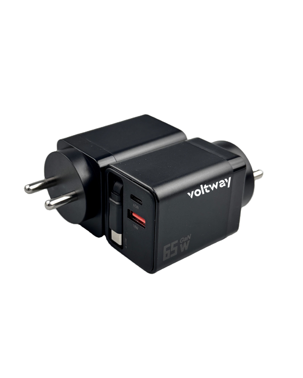 VoltWay Built-in retractable wire Smart 65W Fast Charger™