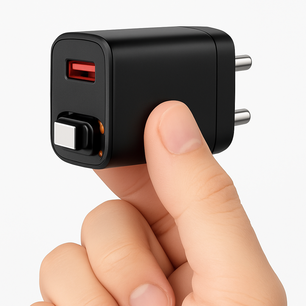 VoltWay Built-in retractable wire PD 65W GaN Fast Charger™