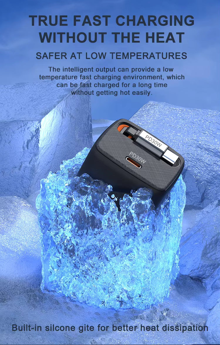 VoltWay Built-in retractable wire PD 65W GaN Fast Charger™