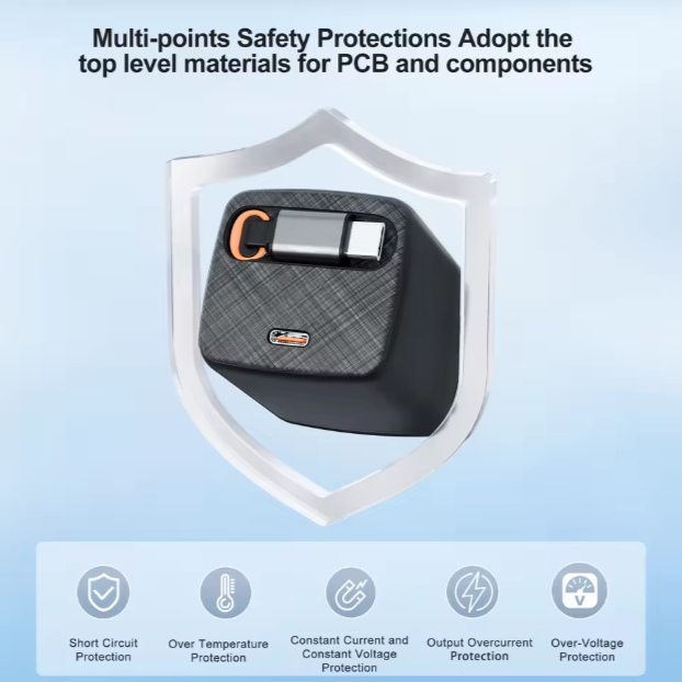 VoltWay Built-in retractable wire PD 65W GaN Fast Charger™